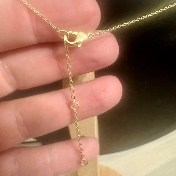 Dainty Gold Tone CZ Cross Necklace – Adjustable 16–18” - Picture 9 of 11